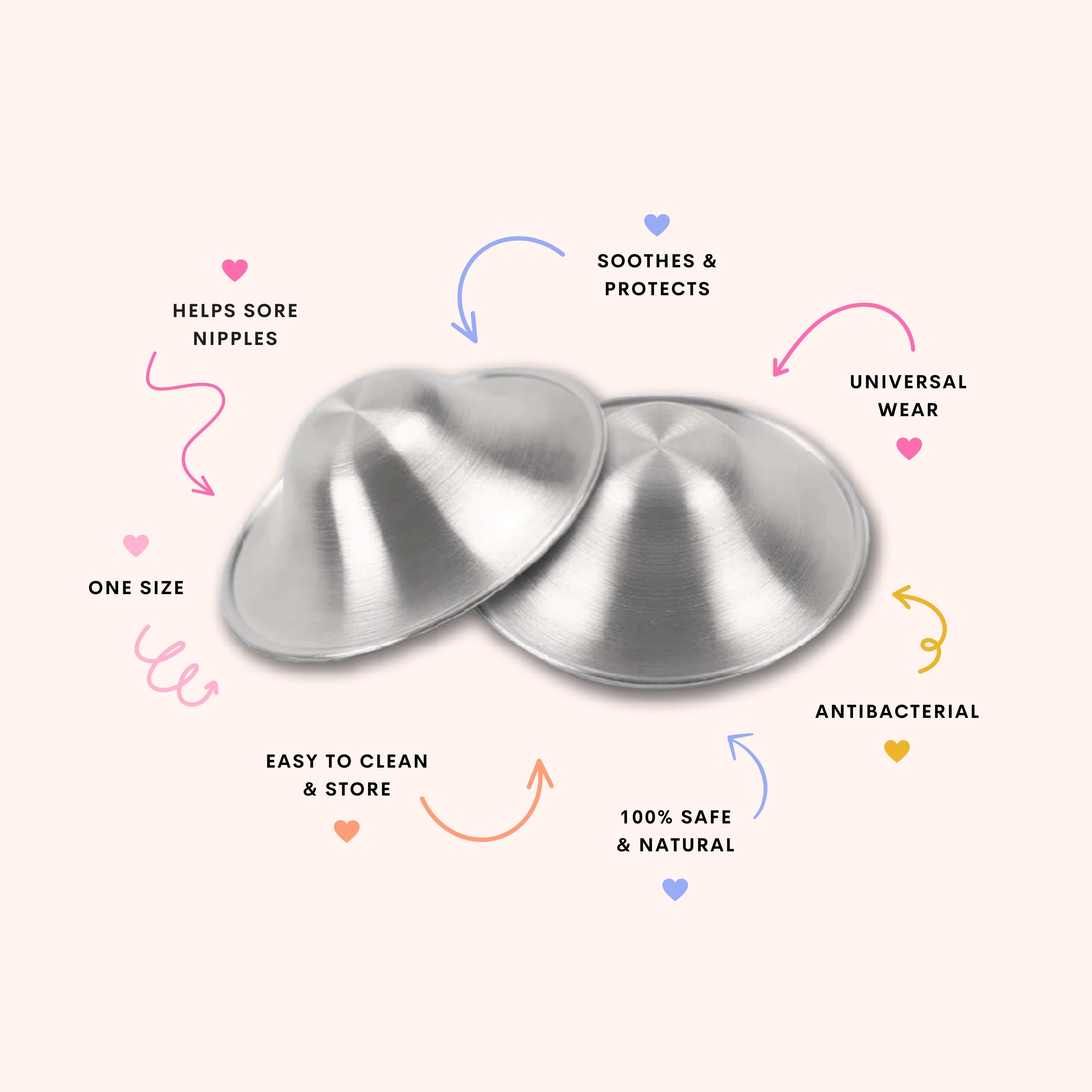 The Midwife Mumma Cosy Nip Cups - One Size Silver