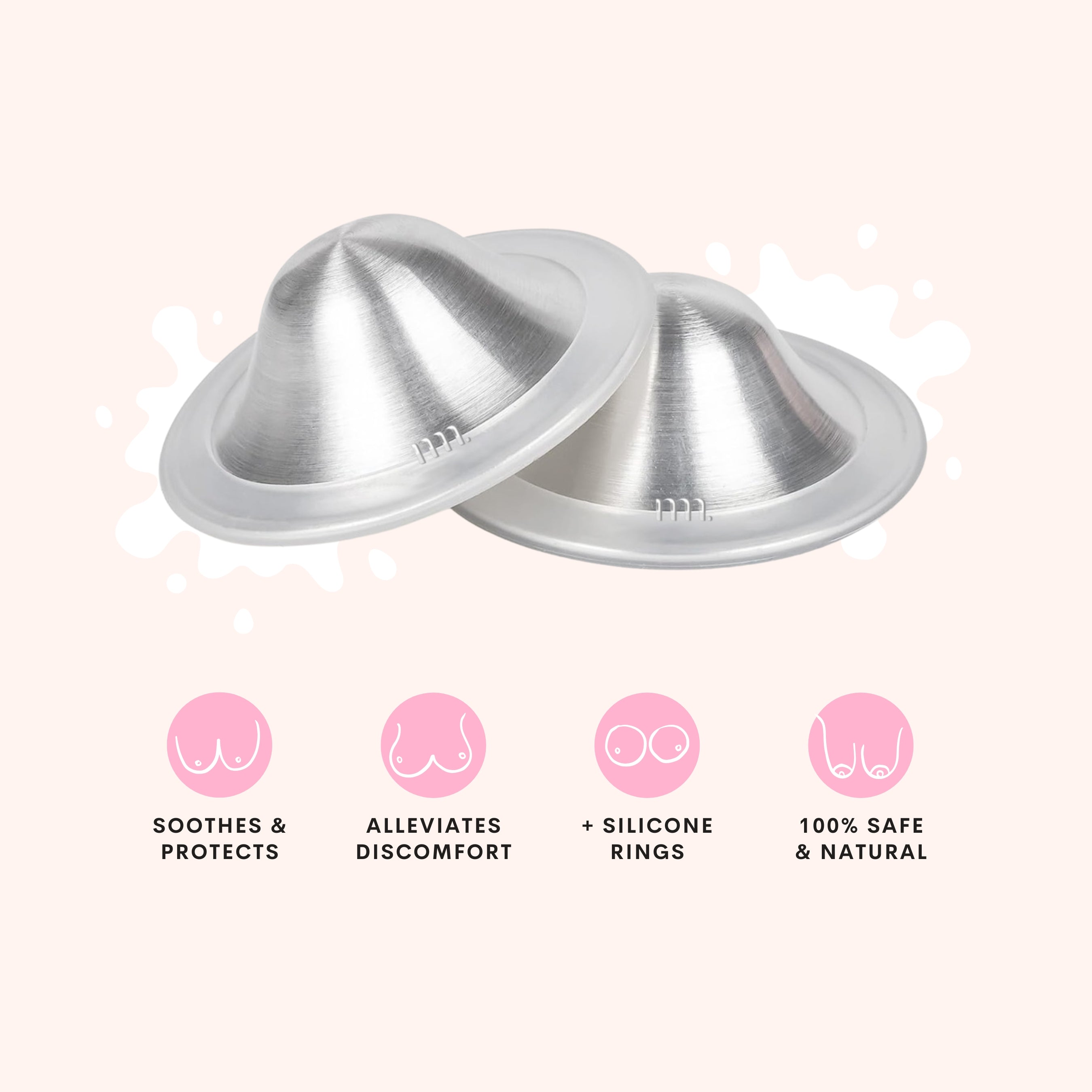 The Midwife Mumma Cosy Nip Cups - One Size Silver