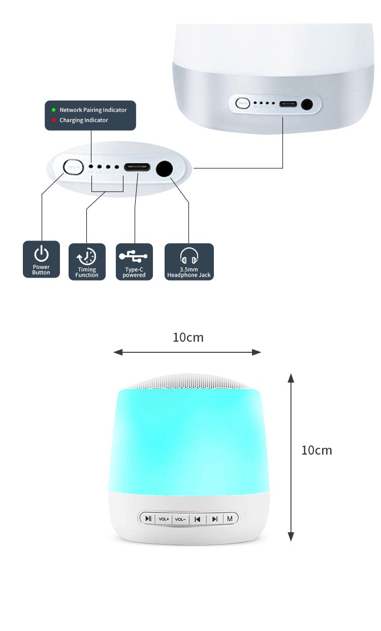 The Midwife Mumma Sound Machine & Sleep Light - Button Function and Plug in