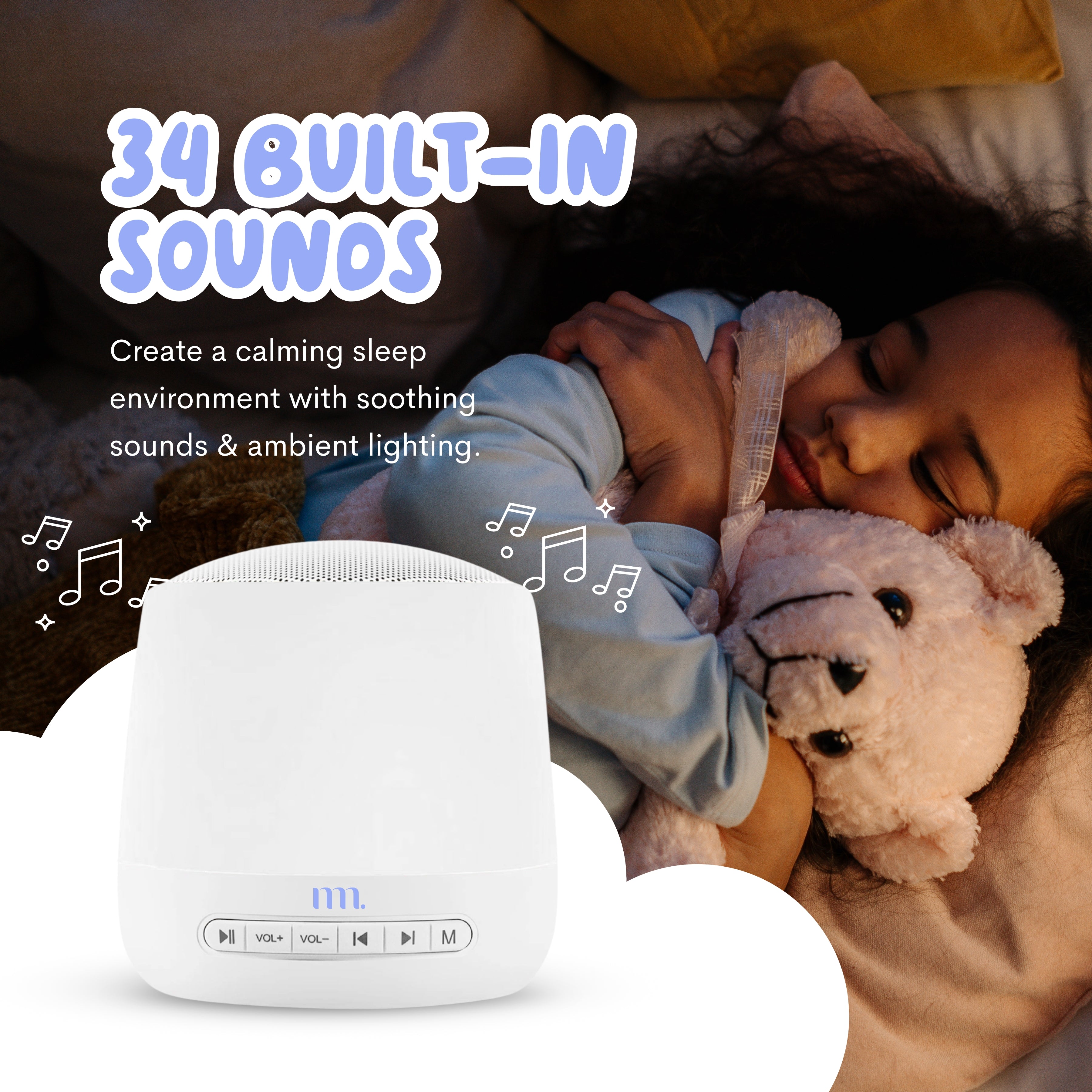 The Midwife Mumma Sound Machine & Sleep Light - Button Function and Plug in