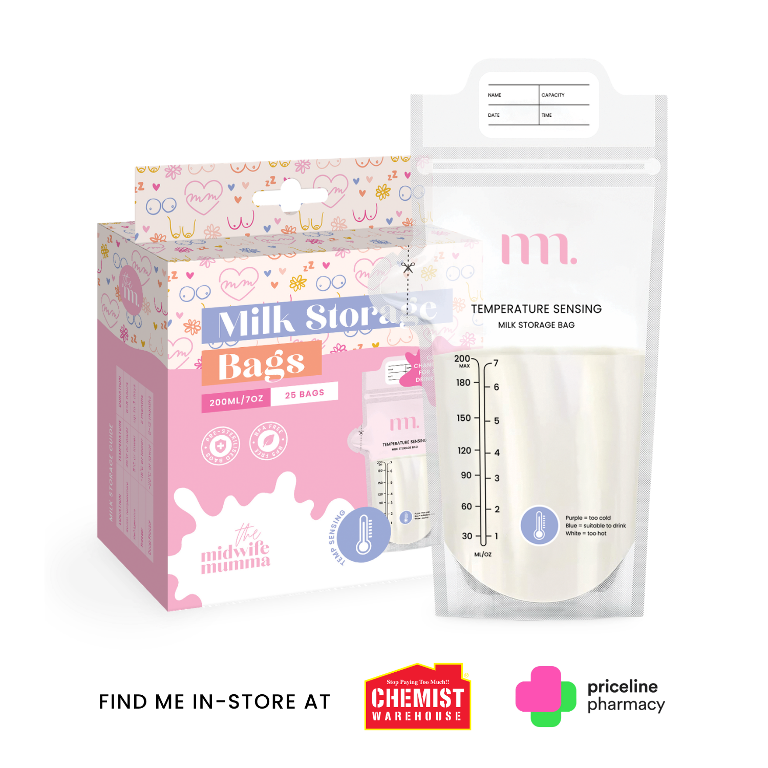 The Midwife Mumma Breastmilk Storage Bags - SOLD OUT - Available in store at Chemist Warehouse and Priceline nationwide