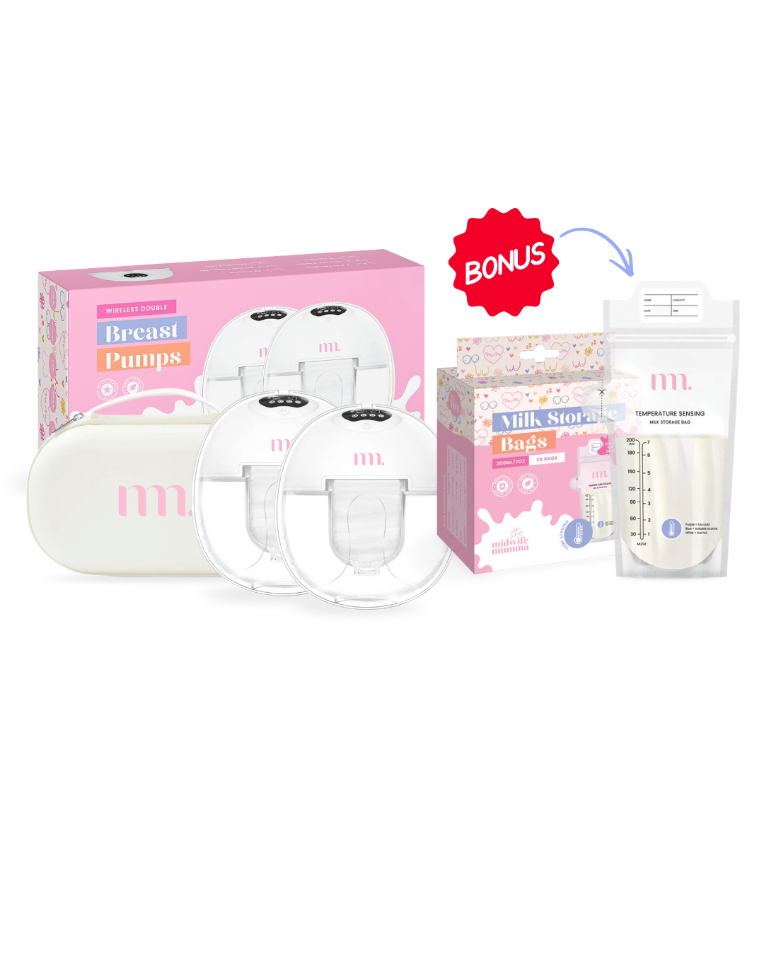 Double Handsfree Breast Pump with BONUS breastmilk storage bags