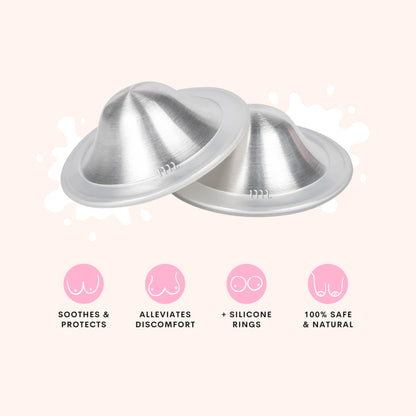 The Midwife Mumma Cosy Nip Cups - One Size Silver