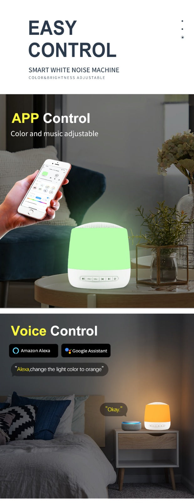 The Midwife Mumma Sound Machine & Sleep Light - Button Function and Plug in