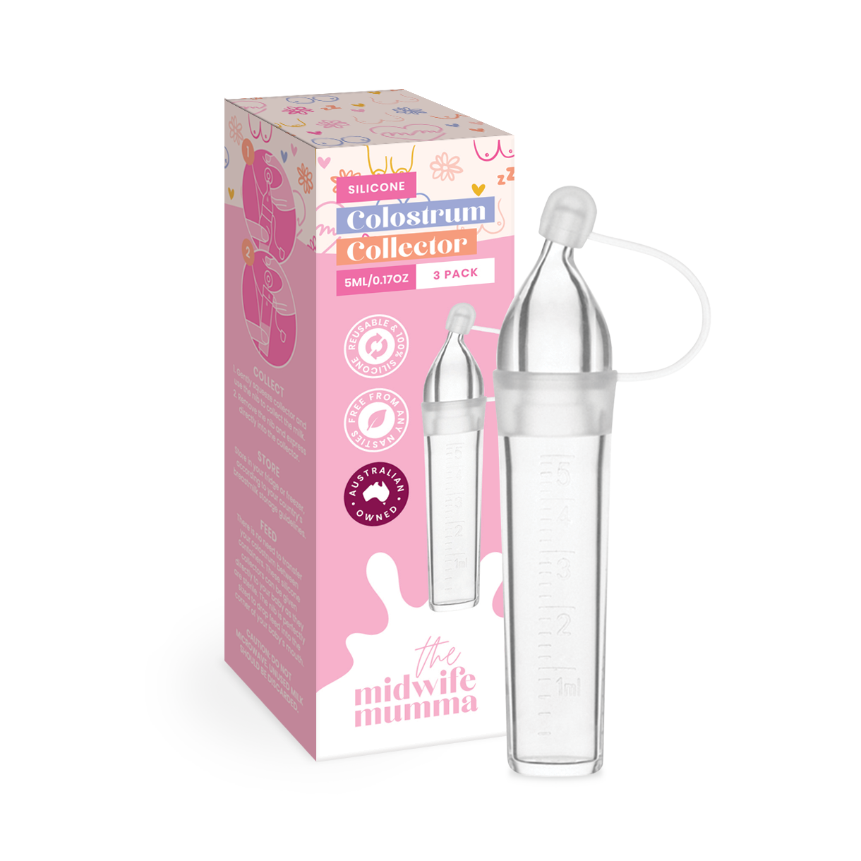 The Midwife Mumma Colostrum Reusable Breast Milk Collectors