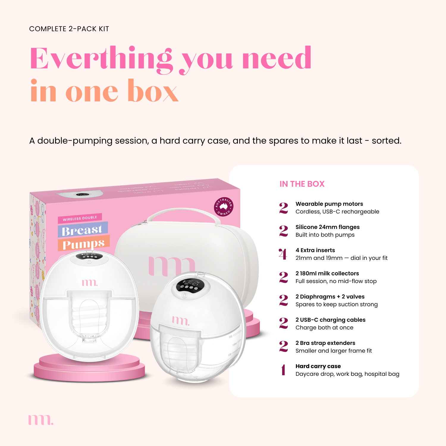 The Midwife Mumma Single Breast Pump with Case