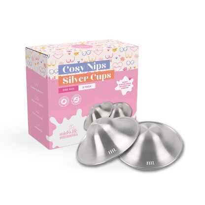 The Midwife Mumma Cosy Nip Cups - One Size Silver