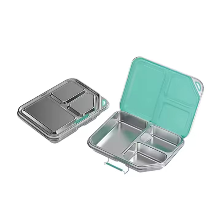 Kids Stainless Steel Lunch Box - 3 Compartment