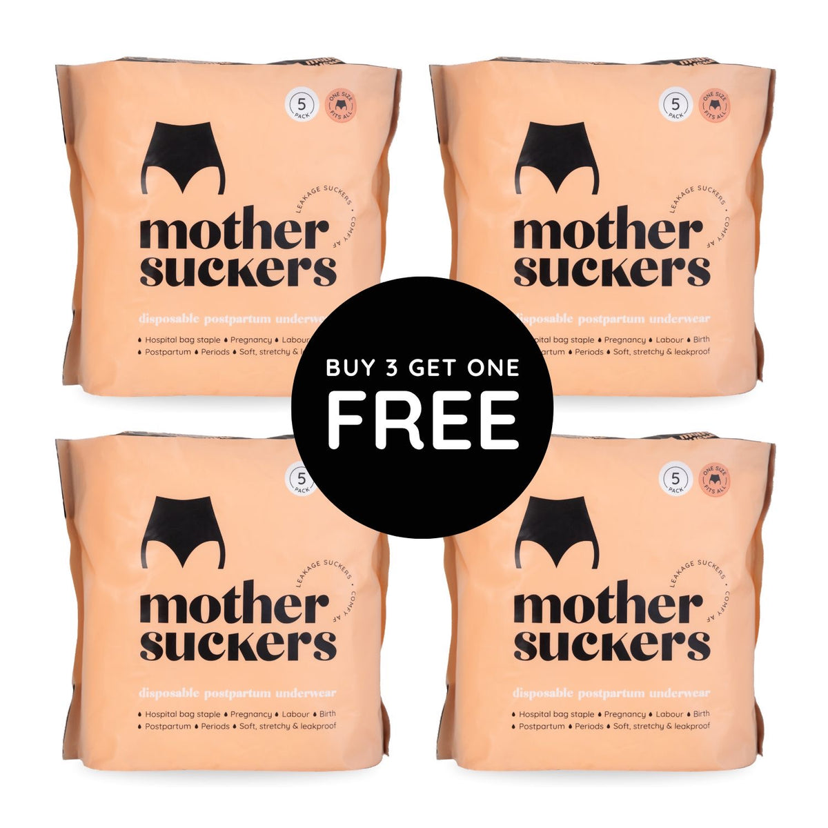 Mother Suckers Disposable Briefs Bundle - get the 4th FREE!
